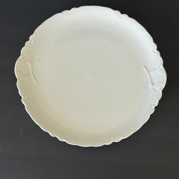 Haviland France White Porcelain Chop Platter Plate Scalloped Edge Floral 11.5" - Picture 1 of 5